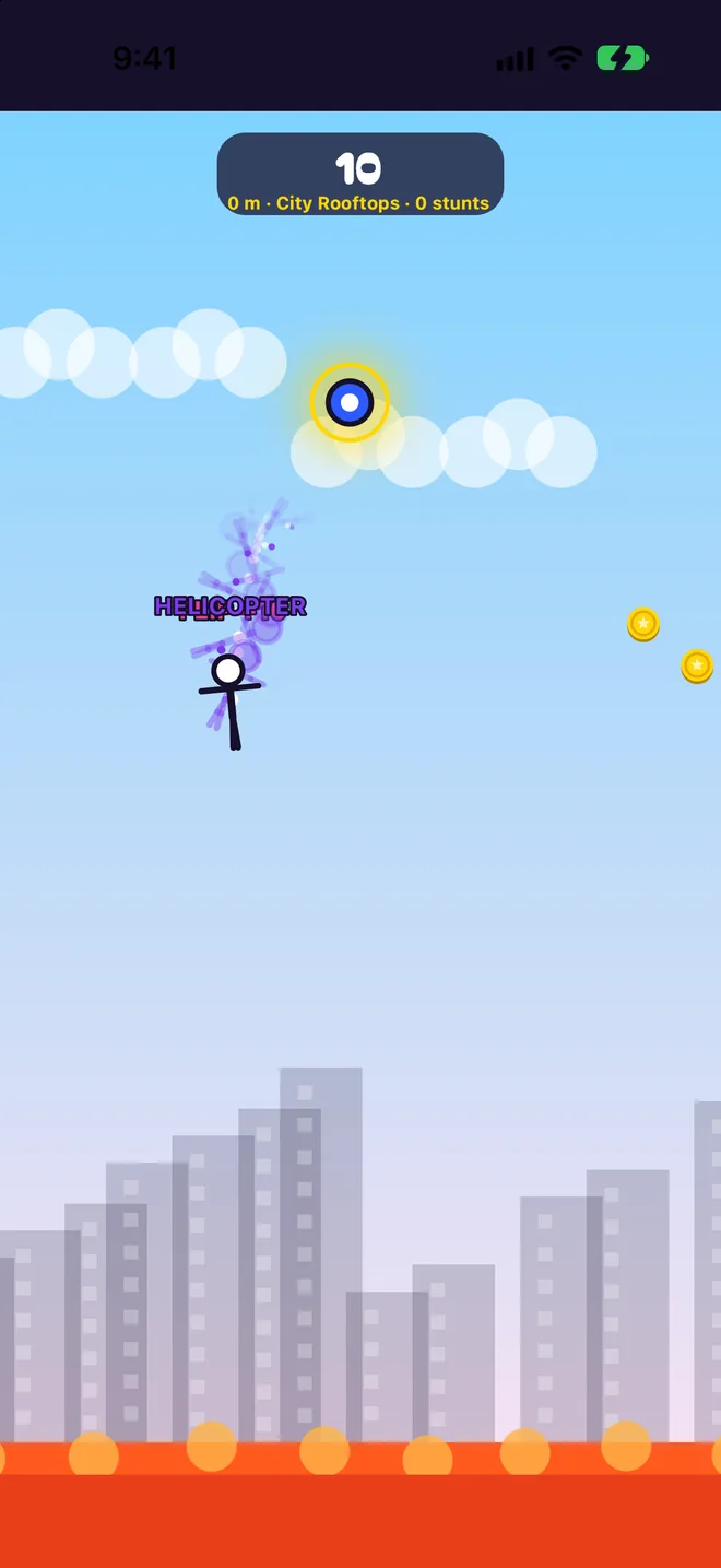 Hook Rush mid-swing with a helicopter stunt