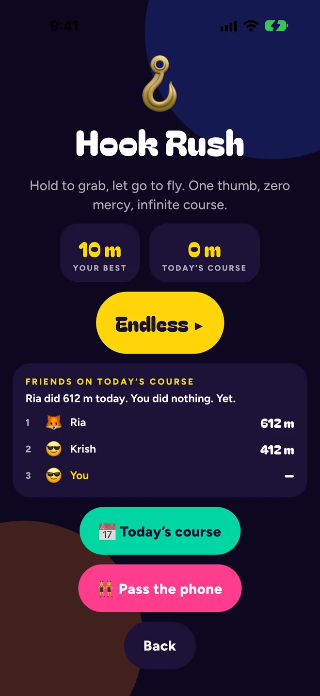 Friends leaderboard on today’s course